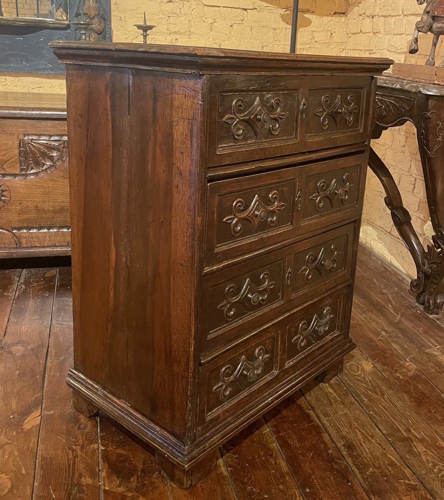 Small 17th Century Italian Walnut Chest of Drawers