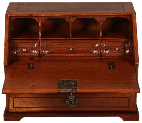 Small 18th Century Baroque Model Secretary Travel Secretary Walnut, 1750s-DXD-2023648