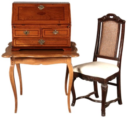 Small 18th Century Baroque Model Secretary Travel Secretary Walnut, 1750s-DXD-2023648