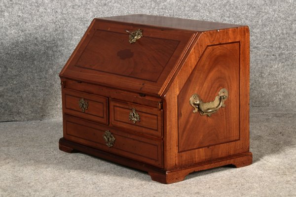 Small 18th Century Baroque Model Secretary Travel Secretary Walnut, 1750s-DXD-2023648