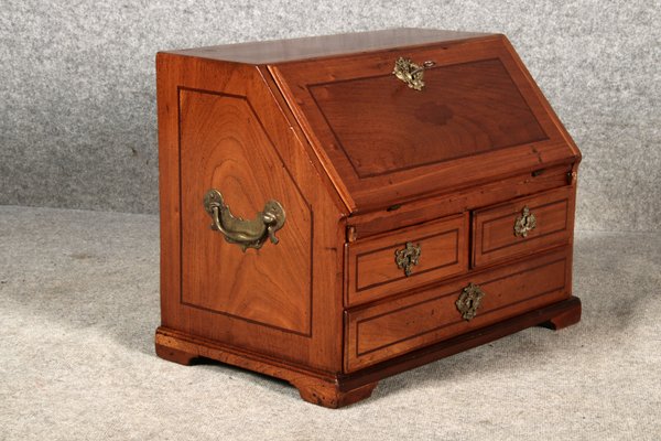 Small 18th Century Baroque Model Secretary Travel Secretary Walnut, 1750s-DXD-2023648