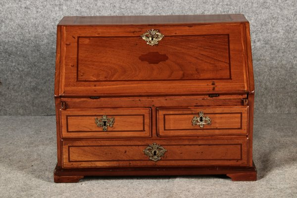 Small 18th Century Baroque Model Secretary Travel Secretary Walnut, 1750s-DXD-2023648