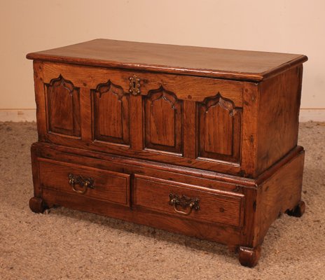 Small 18th Century English Chest in Oak-HPU-1057005