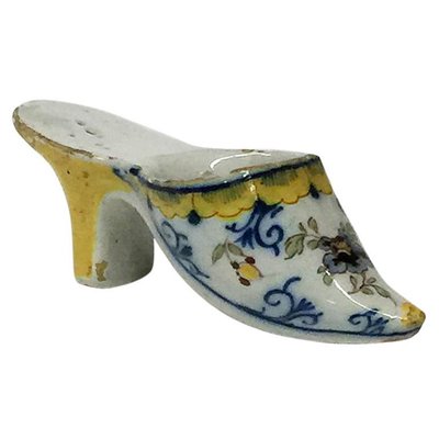 Small 18th Century Polychrome Earthenware Shoe Slippery from Makkum, Netherlands-UCH-1224658