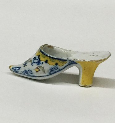 Small 18th Century Polychrome Earthenware Shoe Slippery from Makkum, Netherlands-UCH-1224658