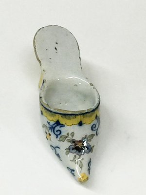 Small 18th Century Polychrome Earthenware Shoe Slippery from Makkum, Netherlands-UCH-1224658