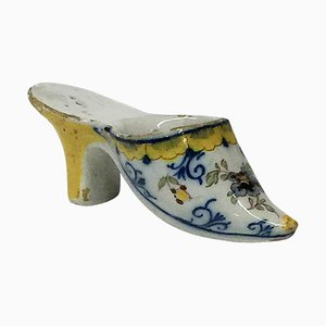 Small 18th Century Polychrome Earthenware Shoe Slippery from Makkum, Netherlands-UCH-1224658