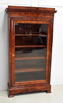 Small 19th Century Burl Veneer and Mahogany Display Cabinet-RVK-708990