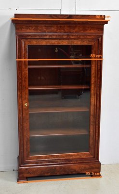 Small 19th Century Burl Veneer and Mahogany Display Cabinet-RVK-708990