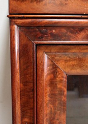 Small 19th Century Burl Veneer and Mahogany Display Cabinet-RVK-708990