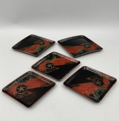 Small 19th Century Dishes in Japanese Lacquer, Set of 5-QKG-1357212