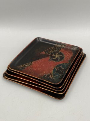 Small 19th Century Dishes in Japanese Lacquer, Set of 5-QKG-1357212