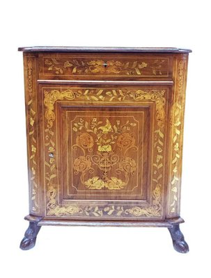 Small 19th Century Dutch Marquetry Corner Cupboard-UCH-1224703