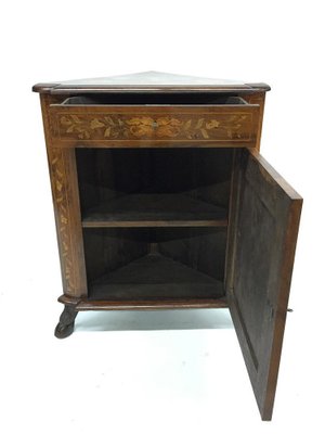 Small 19th Century Dutch Marquetry Corner Cupboard-UCH-1224703