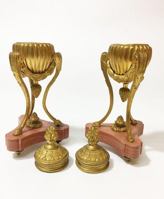 Small 19th Century French Gilt Bronze Cassolettes, Set of 2-UCH-1224593