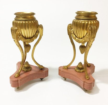 Small 19th Century French Gilt Bronze Cassolettes, Set of 2-UCH-1224593