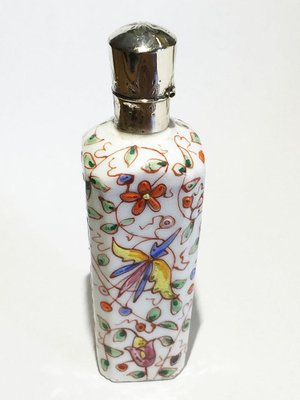 Small 19th Century Porcelain Enameled Scent Perfume Bottle-UCH-1224639