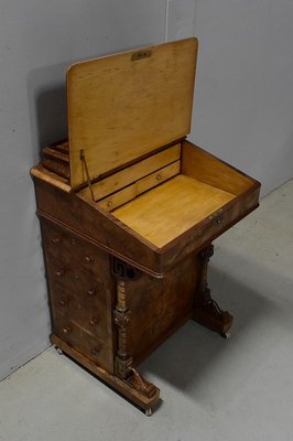 Small 19th Century Victorian English Walnut Desk-RVK-564334