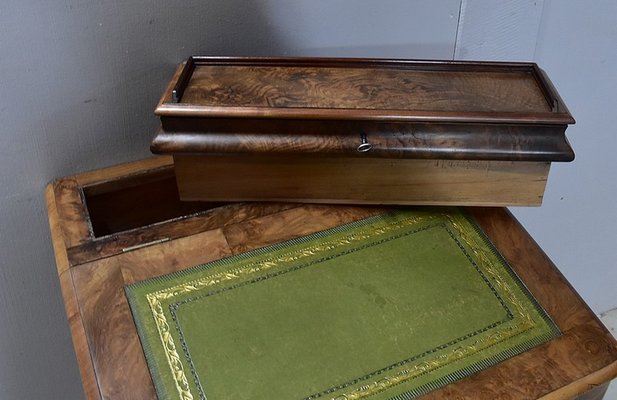 Small 19th Century Victorian English Walnut Desk-RVK-564334