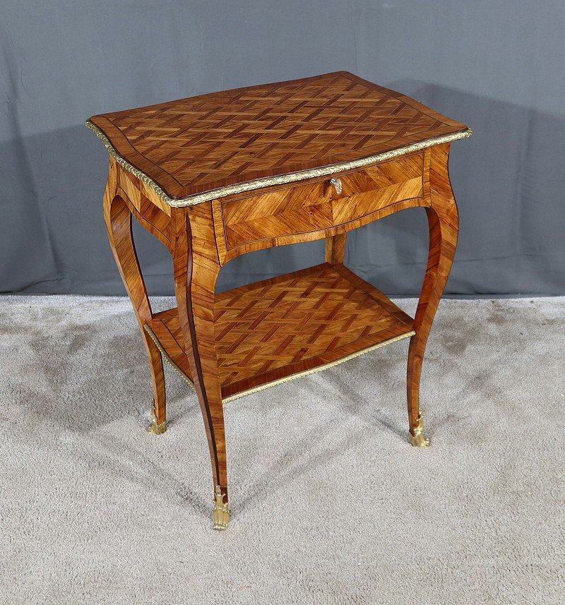 Small 1st Part 19th Century Louis XV Living Room Table in Precious Wood