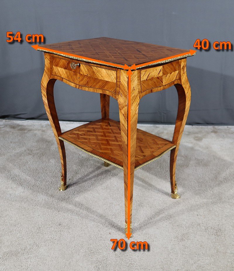 Small 1st Part 19th Century Louis XV Living Room Table in Precious Wood