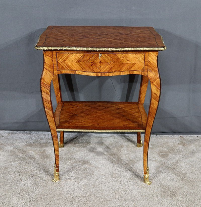 Small 1st Part 19th Century Louis XV Living Room Table in Precious Wood