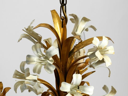 Small 4-Arm Gold-Plated Metal Chandelier, 1960s-RR-1754666