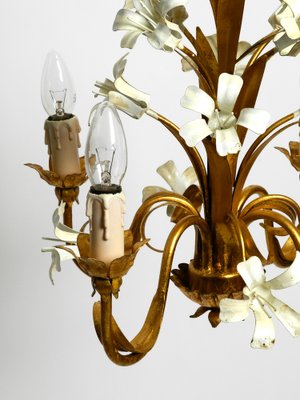 Small 4-Arm Gold-Plated Metal Chandelier, 1960s-RR-1754666