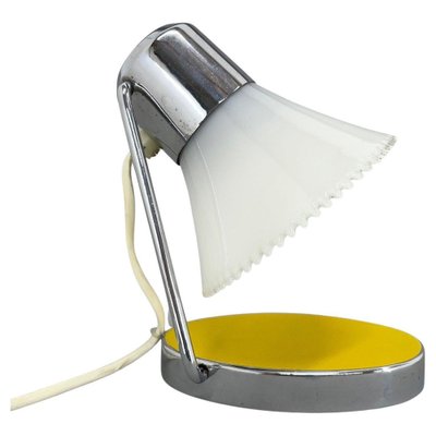 Small Adjustable Milk Glass and Chrome Table Lamp, 1960s-TZ-1388035