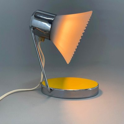 Small Adjustable Milk Glass and Chrome Table Lamp, 1960s-TZ-1388035