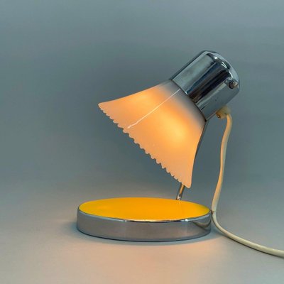 Small Adjustable Milk Glass and Chrome Table Lamp, 1960s-TZ-1388035