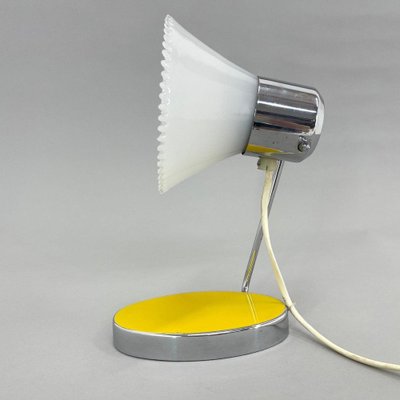 Small Adjustable Milk Glass and Chrome Table Lamp, 1960s-TZ-1388035