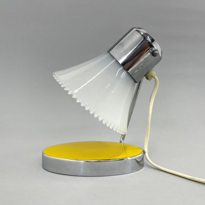 Small Adjustable Milk Glass and Chrome Table Lamp, 1960s-TZ-1388035