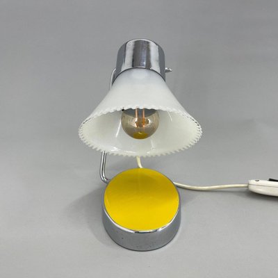 Small Adjustable Milk Glass and Chrome Table Lamp, 1960s-TZ-1388035