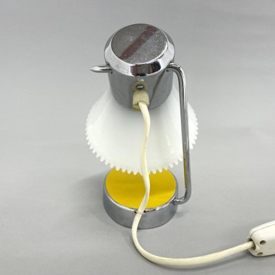 Small Adjustable Milk Glass and Chrome Table Lamp, 1960s-TZ-1388035