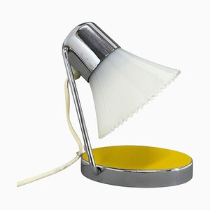 Small Adjustable Milk Glass and Chrome Table Lamp, 1960s-TZ-1388035