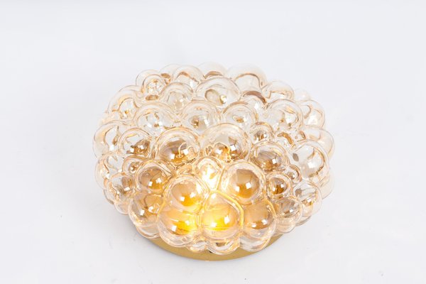 Small Amber Bubble Glass Flush Mount attributed to Limburg, Germany, 1960s-UGR-1776497