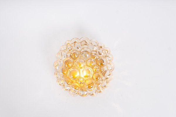 Small Amber Bubble Glass Flush Mount attributed to Limburg, Germany, 1960s-UGR-1776497