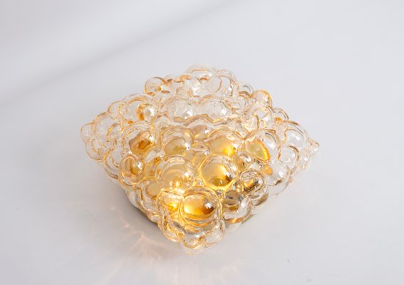 Small Amber Bubble Glass Sconce by Helena Tynell for Limburg, Germany, 1960s-UGR-1784805