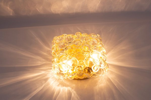 Small Amber Bubble Glass Sconce by Helena Tynell for Limburg, Germany, 1960s-UGR-1784805