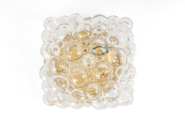 Small Amber Bubble Glass Sconce by Helena Tynell for Limburg, Germany-UGR-1357666