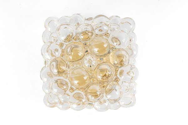 Small Amber Bubble Glass Sconce by Helena Tynell for Limburg, Germany-UGR-1357666