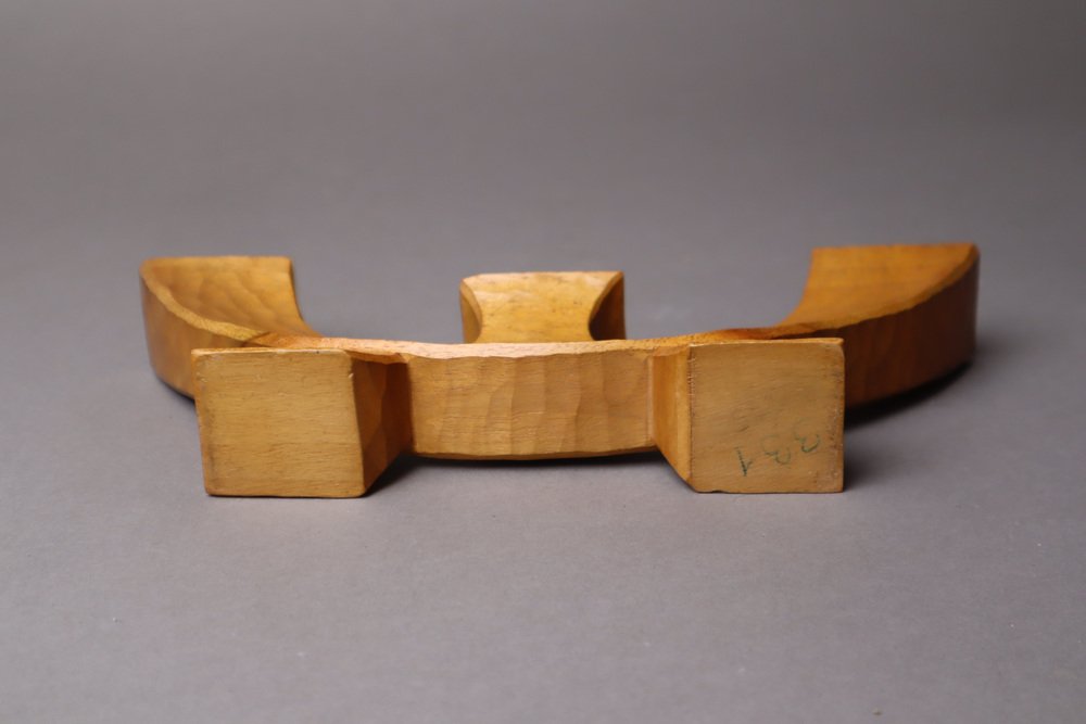 Small Anthroposophical Waldorf Candleholder in Carved Wood, 1940