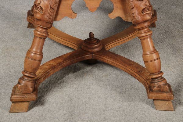 Small Antique Baroque Walnut Dining Table with Slate Top, 1850-DXD-2021911