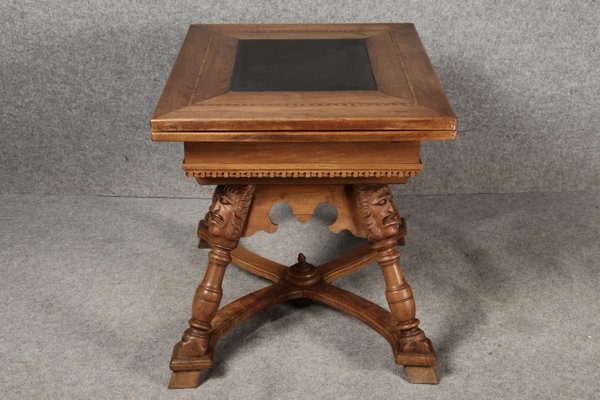 Small Antique Baroque Walnut Dining Table with Slate Top, 1850-DXD-2021911