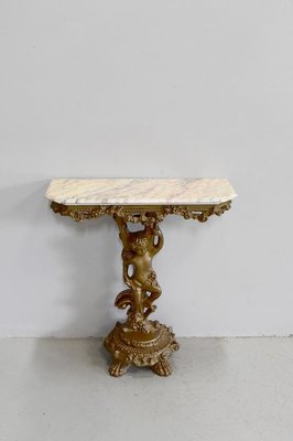 Small Antique Carved Console Table-RVK-757006