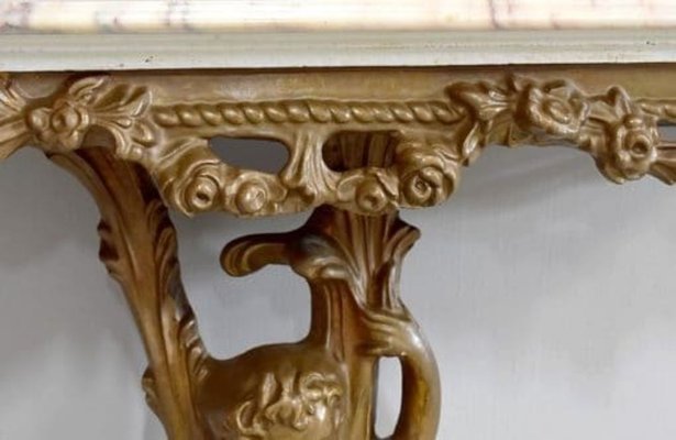 Small Antique Carved Console Table-RVK-757006