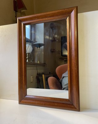 Small Antique Danish Wall Mirror in Mahogany, 1900s-LCR-1820973