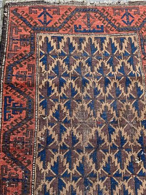 Small Antique Distressed Baluch Rug-YMM-1155445