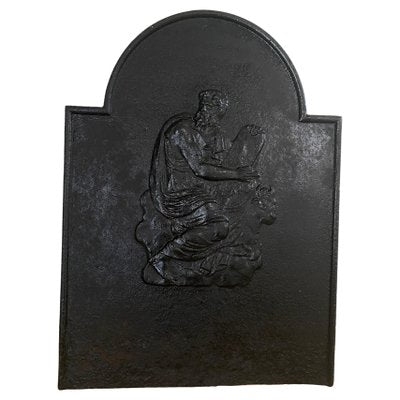 Small Antique Fireback in Black Cast Iron, France, 19th Century-UR-1746573